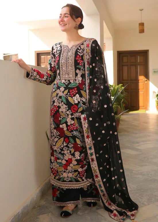 3 Piece Embroidered Chiffon By Haseen - STITCHED