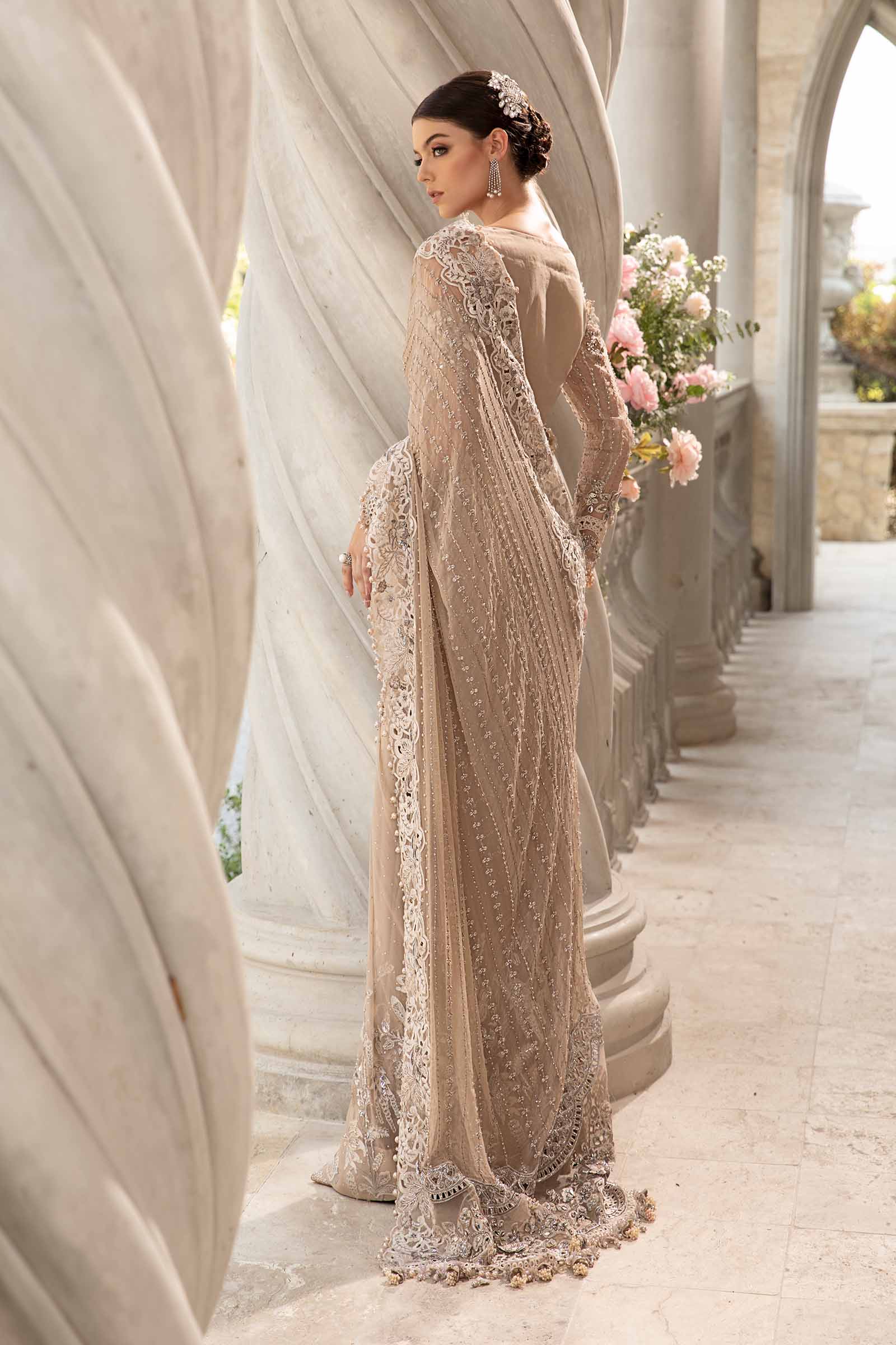 Embroidered Saree By Maria.B - STITCHED