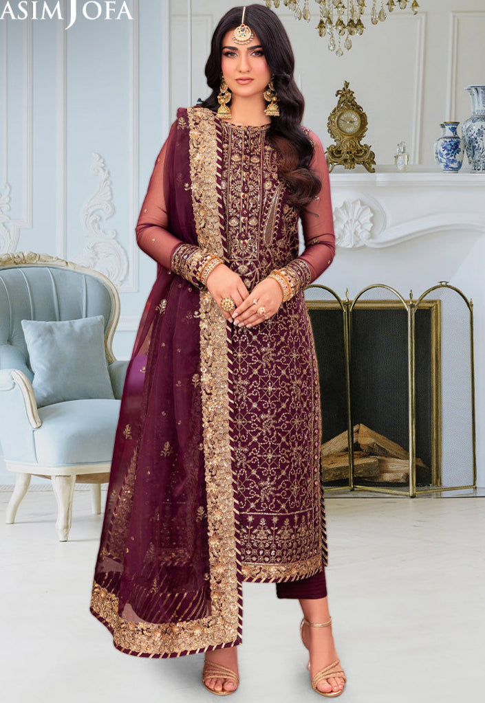 3 Piece Stitched - Luxury Embroidered Chiffon | AsimJofa